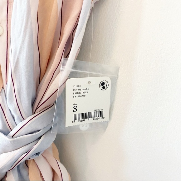FREE PEOPLE MacKenzie Pastel Striped Wrap Blouse NWT - Picture 11 of 13